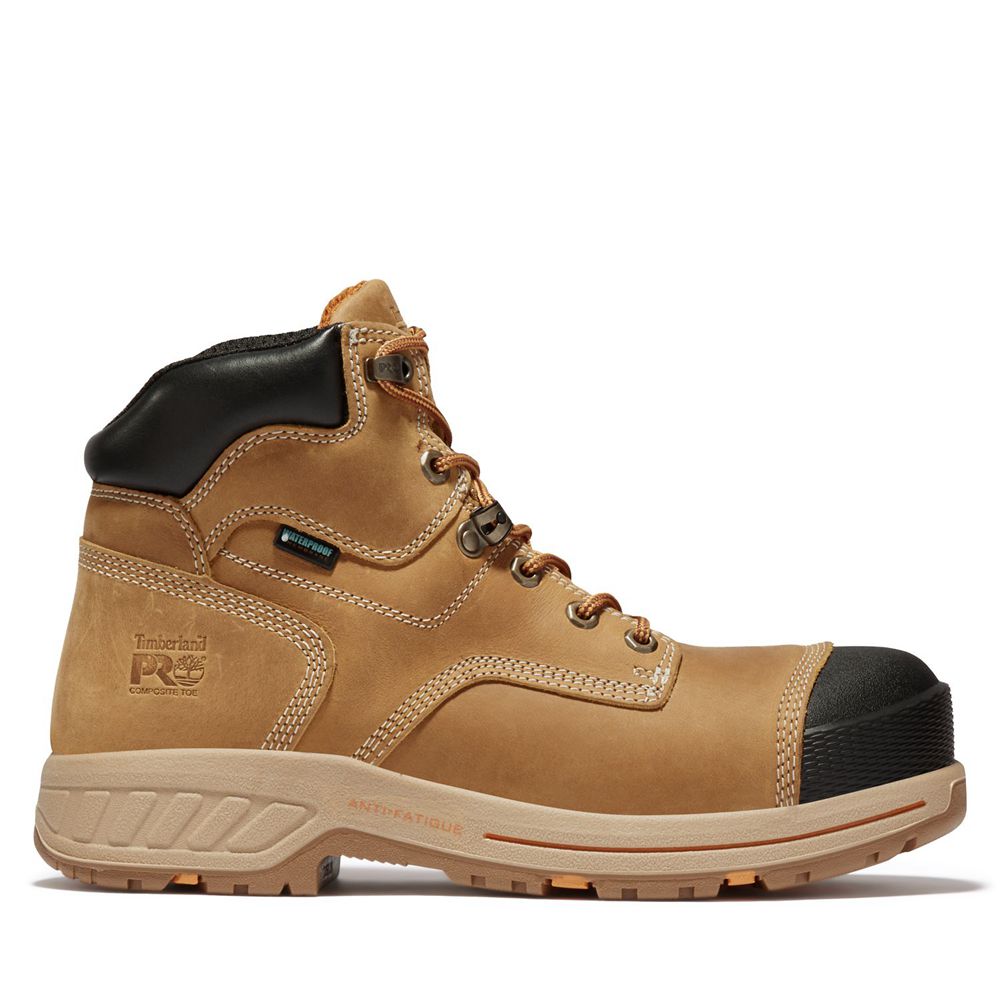 Timberland Μποτακια Εργασίας Ανδρικα Καφε/Μαυρα - Pro® Helix Hd 6" Comp Toe - Greece 5971234-FB